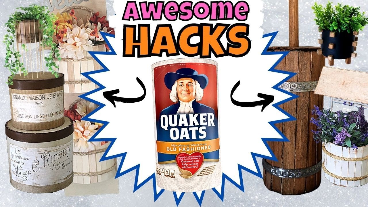 How to Repurpose an Oatmeal Container  Oatmeal container, Quaker oats  container crafts, Oatmeal container crafts