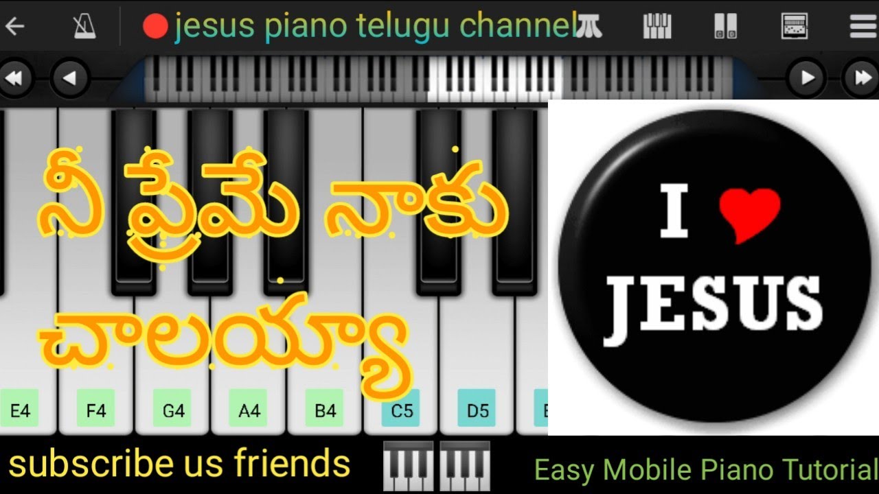 Nee preme naku chalayya BroTony prakash   Easy Mobile Piano Tutorial  jesus piano telugu 