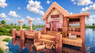 Minecraft: How to Build a Cozy Cherry Blossom Dock & Fishing House 🌸 screenshot 4
