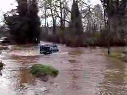 land rover defender 90 deep water crossing nearly swept away - YouTube
