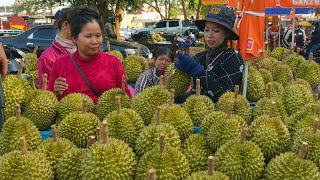 Traditional Durian Market, Cambodia 🇰🇭 100% Natural fruit / Rural Street Foods