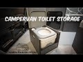 Our U-shape camper van toilet storage