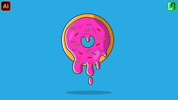 How to draw a Donut in adobe illustrator | Donut Vector Tutorial