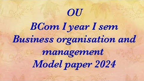 OU BCom I sem BOM Model paper