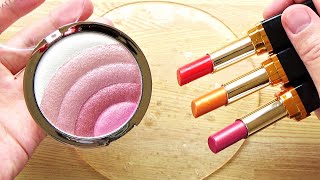 Satisfying Slime Coloring with Makeup! Mixing Eyeshadow & Lipstick into Clear Slime! #1