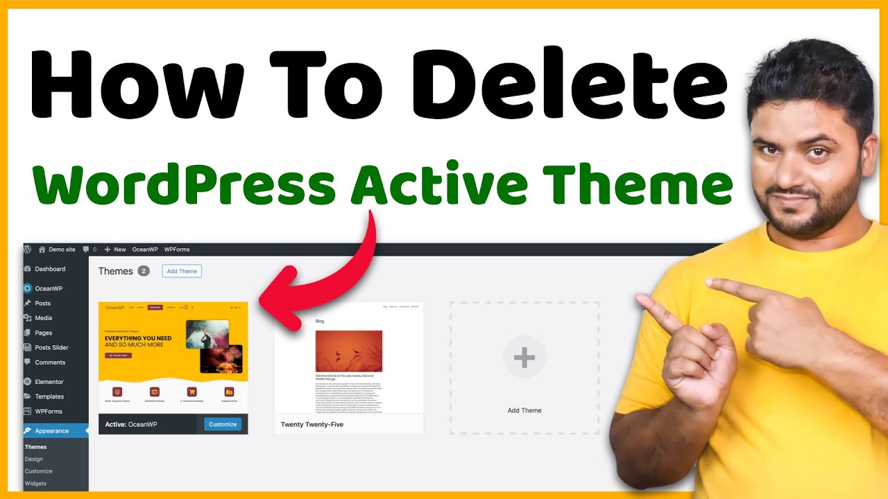 How to Delete or Remove Wordpress Active Theme
