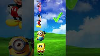 Can You Guess the Cartoon Character? 🤔 | Mickey vs Minion vs SpongeBob #shorts Can You Guess the Cartoon Character? 🤔 | Mickey vs Minion vs SpongeBob #shorts