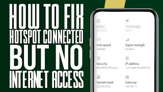 How To Fix Hotspot Connected But No Internet Access (2024) Best Method!