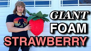 GIANT VALENTINE’S DAY FOAM STRAWBERRY - DIY Tutorial