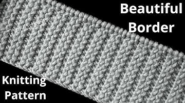 Border knitting stitch patterns for beginners | 2 row repeat pattern | very easy simple knit stitch