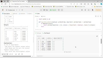 Department Top Three Salaries/ LeetCode / Data analysis using pandas/ python data analysis