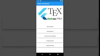 Rendering Maths Equations Using flutter_tex package (Demo) screenshot 3