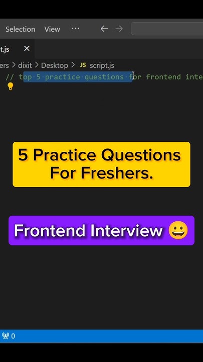 FRESHER'S FRONTEND DEVELOPER | interview questions part:1 #coding # ...