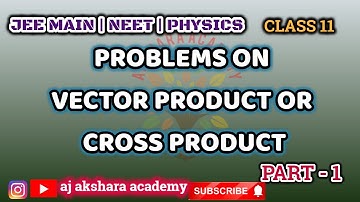 PROBLEMS ON VECTOR  PRODUCT OR CROSS PRODUCT| PART -1 | JEE MAIN| NEET | CLASS 11 | PHYSICS