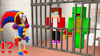 JJ and Mikey in Pomni Prison Escape - Minecraft Maizen vs The Amazing Digital Circus