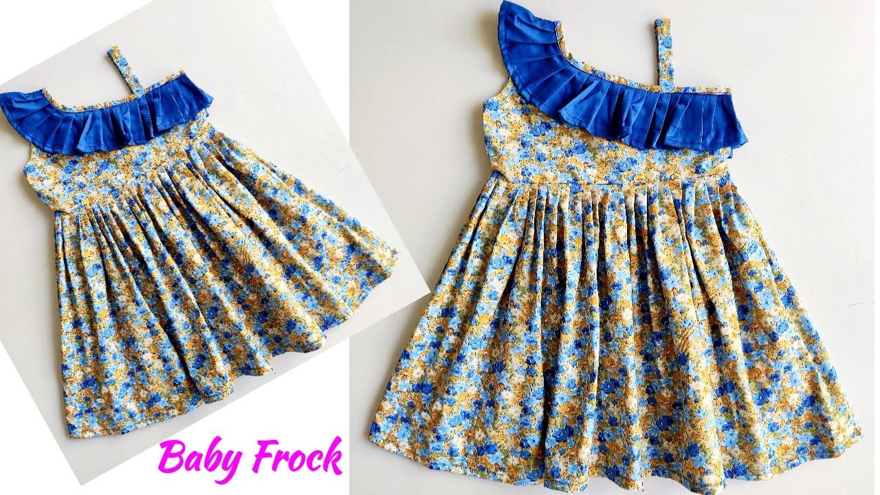 how to make a wavy ruffled hem baby dress/baby frock cutting and stitching/ baby girl frock. - YouTube