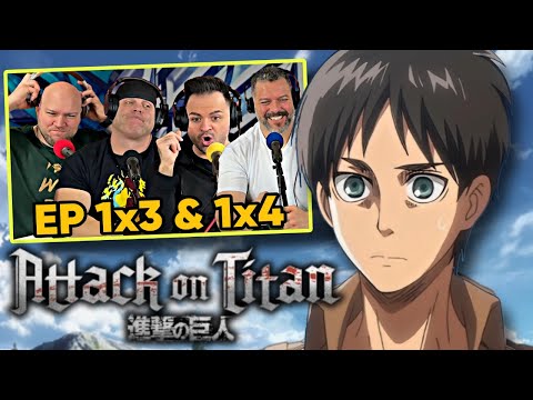 First time watching Attack on Titan reaction episodes 1X3 & 1X4 (Sub)