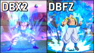 Gogeta (SSGSS) - All Attacks | DBFZ vs DBXV2 [ + Super Saiyan Blue Vegito, Goku & Vegeta ]