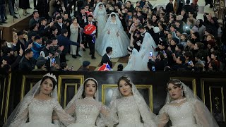 Uzbekistan wedding ceremony 4 brides and grooms' extirms to their mothers