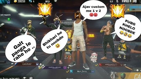 3 Random Rich Grandmaster Toxic Player call me noob 😠 i Challenge them 1 vs 2   custom room  |PRENK