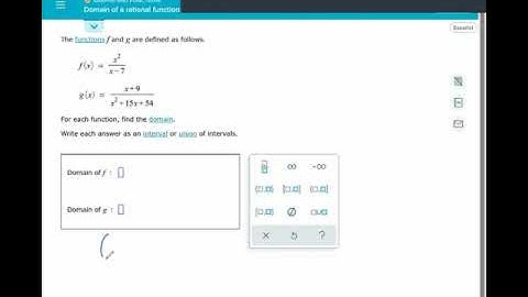 Domain of a rational function: Interval notation