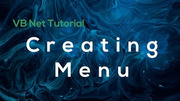 VBnet Creating simple Menu for Beginners: Visual Studio 2010