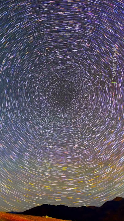 Stars revolve around the North Star in a circular trajectory 💫 #Space #Earth #Universe #Science