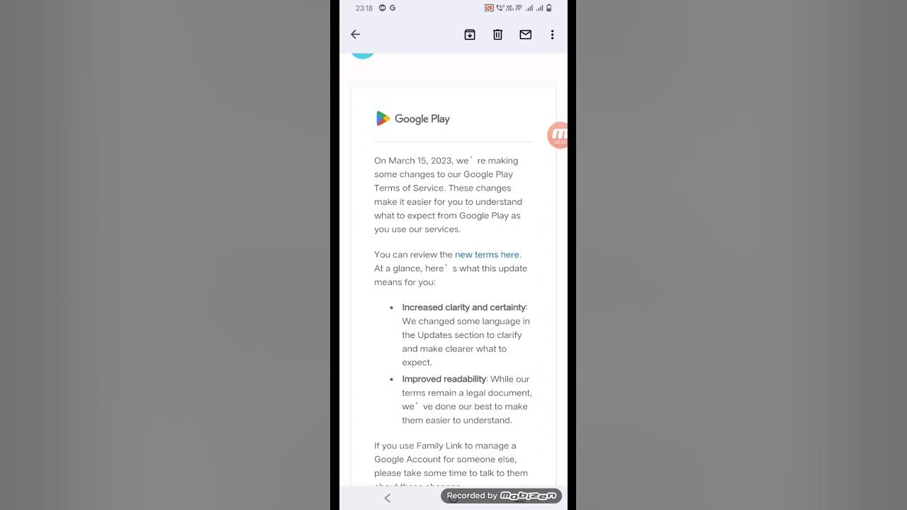 Updates to Google Play Terms of Service Google Play Terms of Service