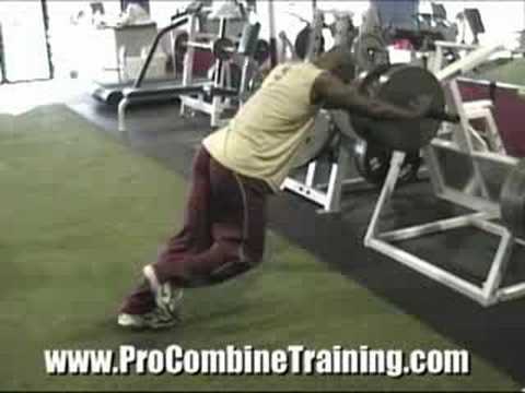 http://www.procombinetraining.com - A great exercise to lower your 40 yard dash for football combines is the wall drill. Here Lorenzo Booker performs the wal...