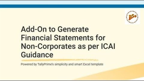 Prepare Financial Statements for Non Corporate Entities (NCE) Using TallyPrime Data and Excel Temp