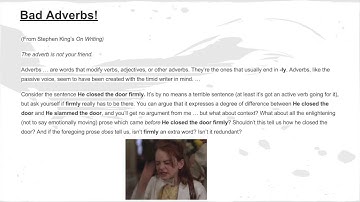 Storytellers- Skill 8- Avoid Adverbs, Cliches