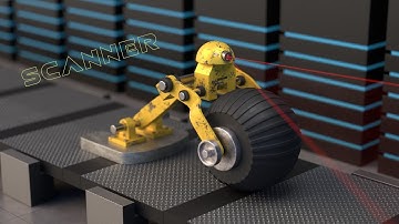 Silly Robots : Scanner  - Short 3D Looping Animation made in Blender.