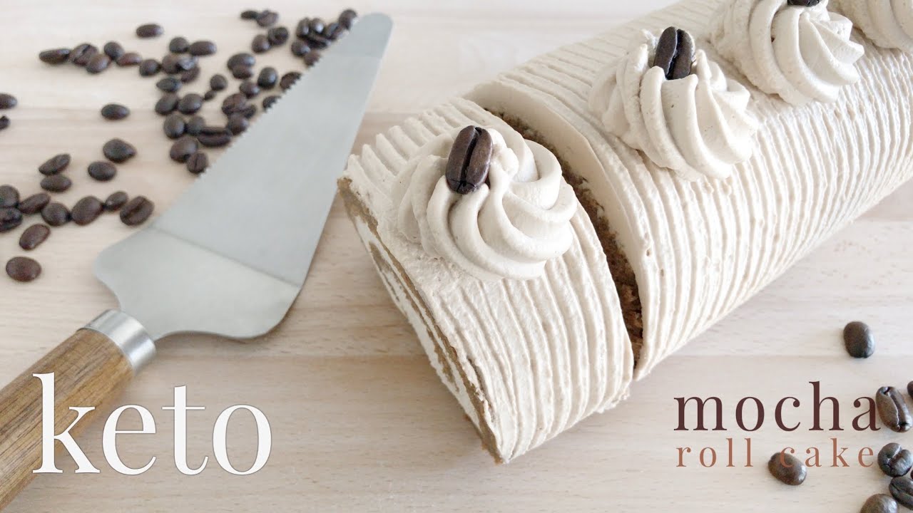 Keto Mocha Roll Cake