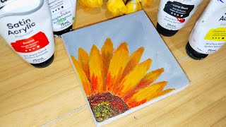 Melukis Bunga Mudah Untuk Pemula /Sunflower Painting / Acrylic Painting Step by Step