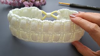 Very Pretty!!  Easy DIY crochet headband with bead stitch.