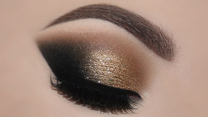 BLACK GLITTER SMOKEY EYE MAKEUP