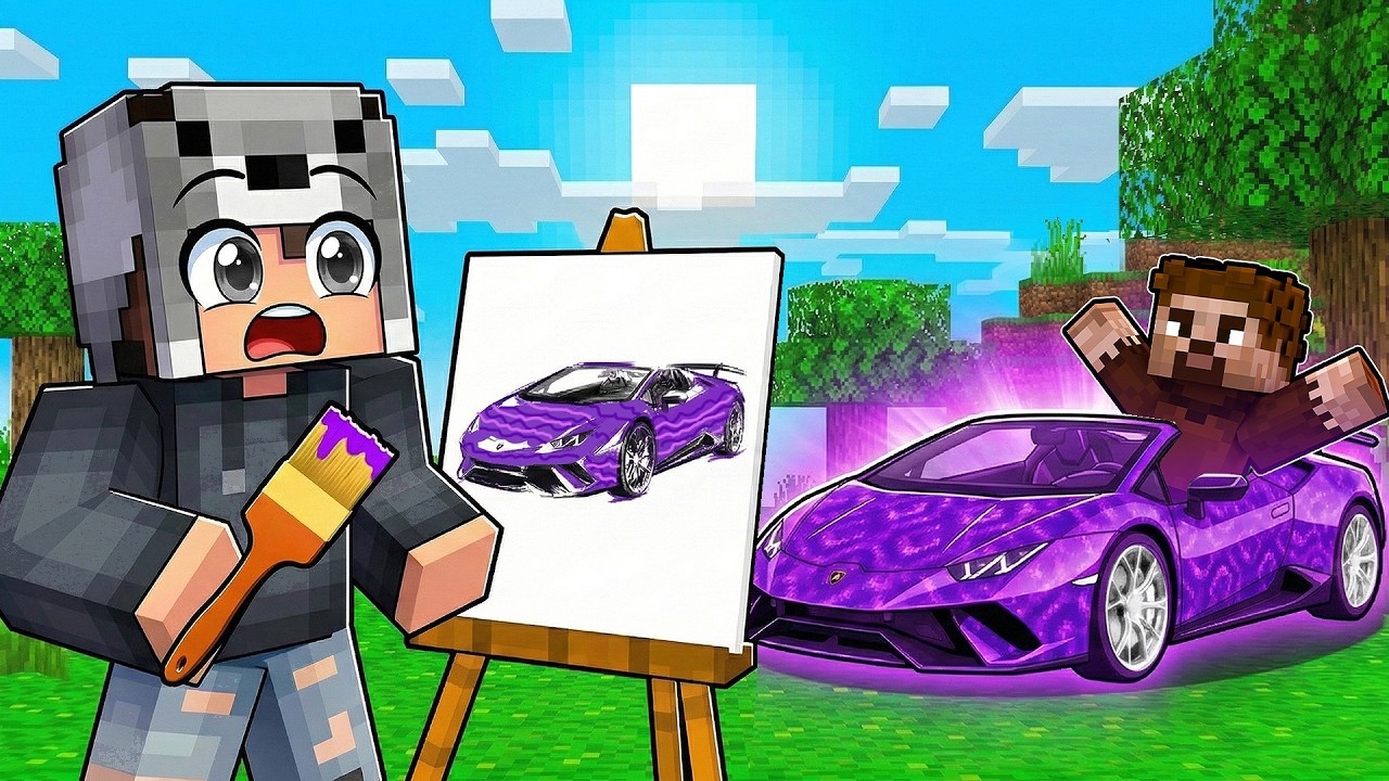 ZENGİN VS FAKİR ÇİZDİĞİMİZ ARABA GERÇEK OLUYOR - Minecraft