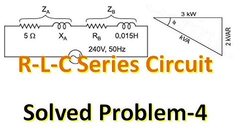 Series RLC AC circuit, numerical solution, real, reactive apparent power, impedance-power triangle
