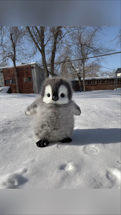 Baby penguin's tiny steps are so cute 🥰 #cute #adorable #penguin #babyanimals #fluffy #cuteanimal