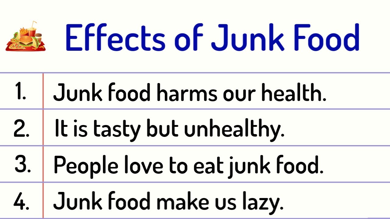 harmful effects of junk food essay for class 9