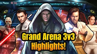 Lord Vader Solo And Starkiller eats Darth Revan! Grand Arena 3v3 Highlights. Galxy of Heroes.