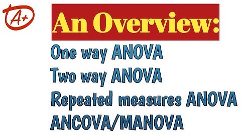 Learn Statistics: One/two way ANOVA, Repeated measures ANOVA and ANCOVA/MANOVA - An Overview