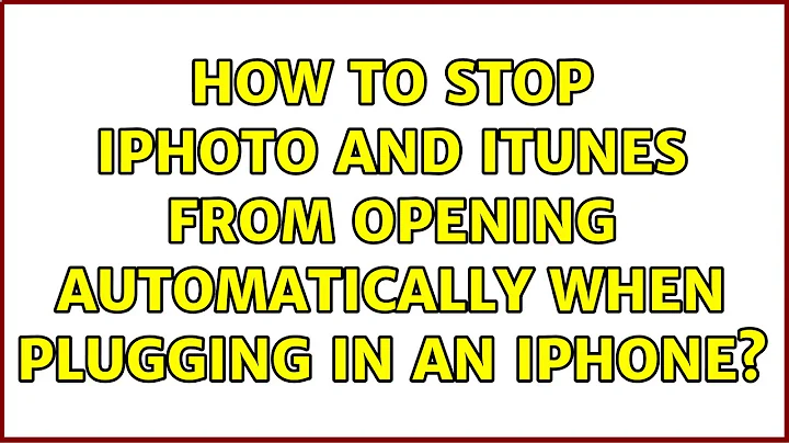 How to stop iPhoto and iTunes from opening automatically when plugging in an iPhone?