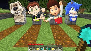 I FOUND GRAVE TALKING BEN SONIC PAW PATROL RYDER BEN 10 in MINECRAFT FUNNY ANIMATIONS
