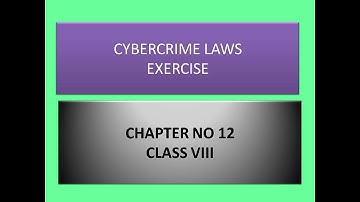 CYBERCRIME LAWS..CHAPTER NO 12(EXERCISE) CLASS VIII