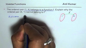 Explain Why an Ordered Pair Cannot Belong to The Inverse Function