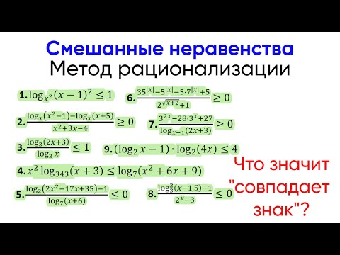 [10] Метод рационализации. Метод замены множителей. Метод декомпозиции. Неравенства подготовка к ЕГЭ