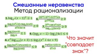 [10] Метод рационализации. Метод замены множителей. Метод декомпозиции. Неравенства подготовка к ЕГЭ