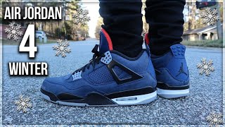 jordan 4 winter loyal blue on feet