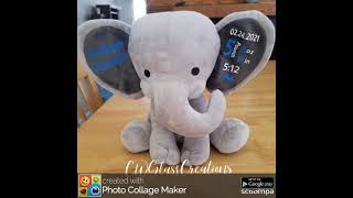 Personalized  Birth Stat Elephant